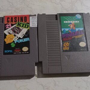 2 NES Family Game Lot Casino Kid Pinball Nintendo